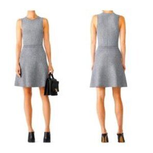 Theory Marl Flare Black and White Gray Knit Sleeveless Dress Size Small